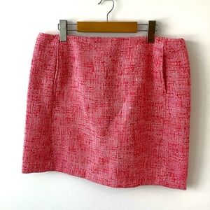 Joe fresh  Coral Pink White Tweed Short A-Line Skirt Size 10 Pockets Career